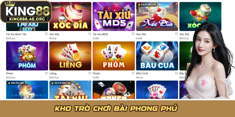 Kho trò chơi bài phong phú Kho trò chơi bài phong phú